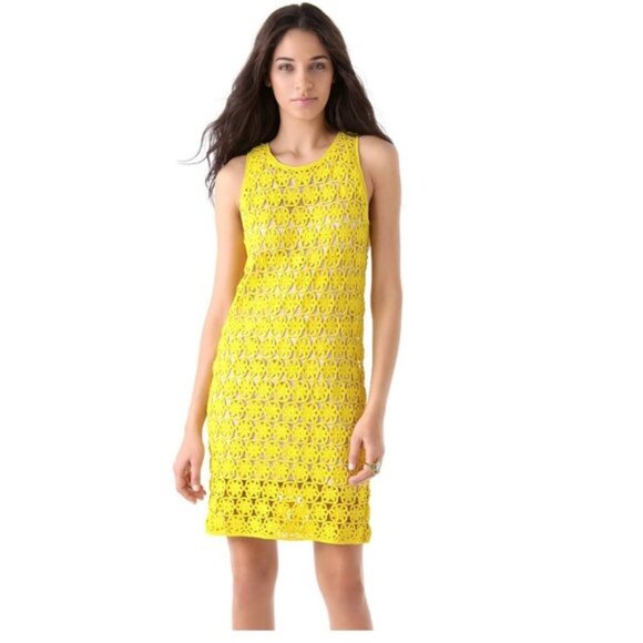 Diane Von Fustenberg Dresses & Skirts - Diane Von Fustenberg Inaya Crochet Yellow Dress